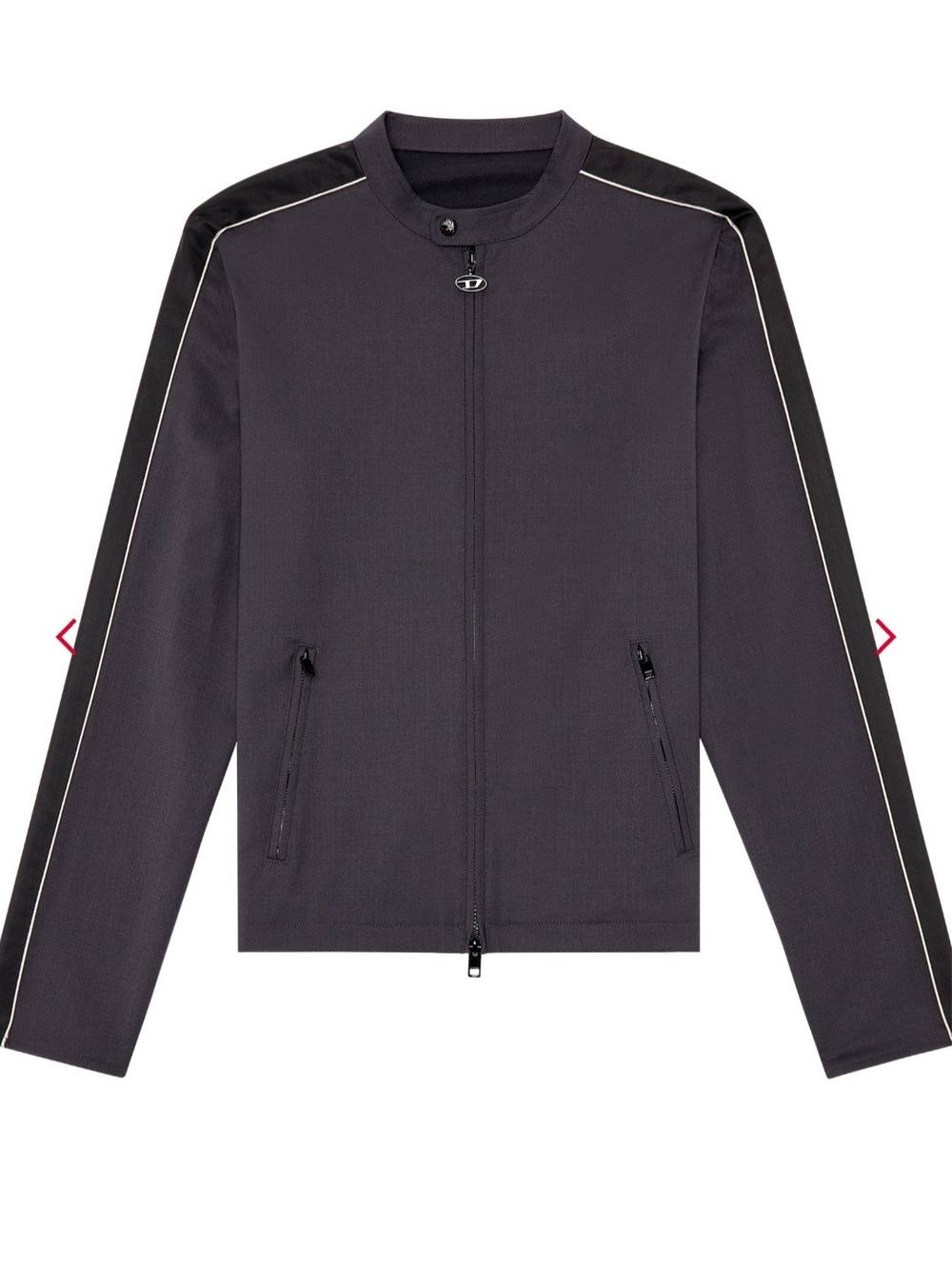 Diesel J-Delvin Biker jacket in cool wool and tech jersey